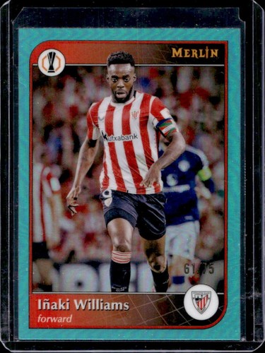 Inaki Williams 2024 Topps Merlin Chrome Aqua Refractor /75