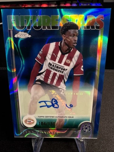 Isaac Babadi 2024 Topps Chrome UEFA Blue Refractor /150