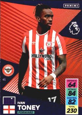 Ivan Toney 2021 Panini Adrenalyn XL Premier League