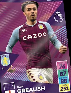 Jack Grealish 2021 Panini Adrenalyn XL Premier League