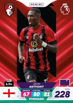 Jaidon Anthony 2023 Panini Adrenalyn XL Premier League Plus