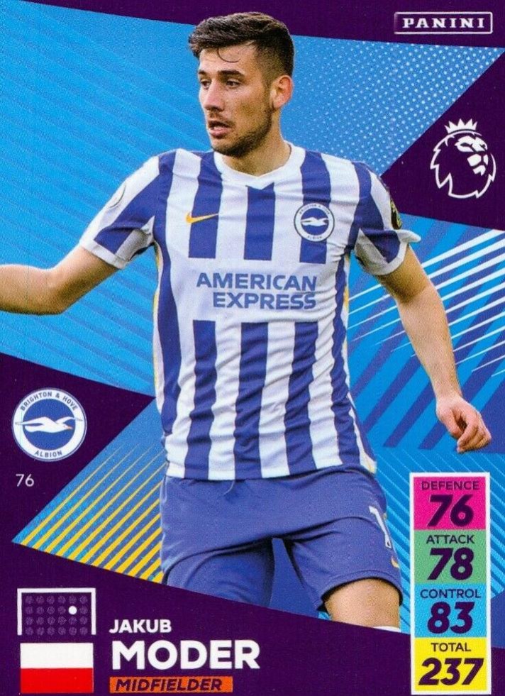 Jakub Moder 2021 Panini Adrenalyn XL Premier League