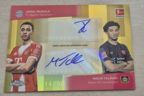 Jamal Musiala and Jens Tillman 2026 Topps Chrome Bundesliga 14/50