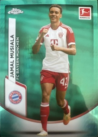 Jamal Musiala Topps Chrome Bundesliga Aqua Prizm