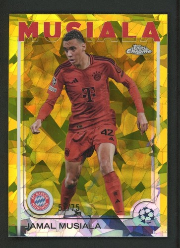 Jamal Musiala 2025 Topps Chrome Gold Cracked Ice /75