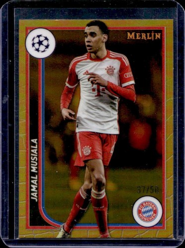 Jamal Musiala 2023 Topps Chrome Merlin Gold Refractor /50