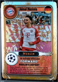 Jamal Musiala 2023 Topps Chrome Merlin Gold Refractor /50