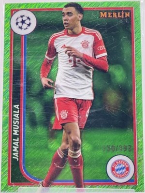 Jamal Musiala 2024 Topps Chrome Merlin Neon Green Shimmer /399