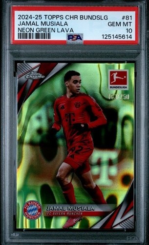 Jamal Musiala 2024 Topps Chrome Neon Green Lava /250
