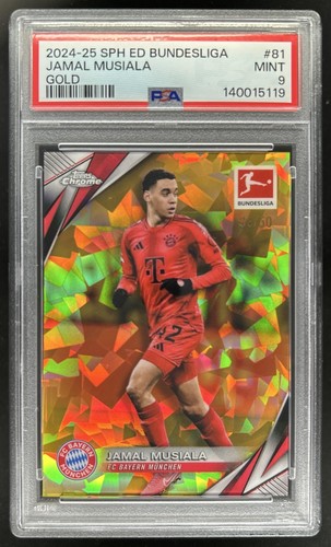 Jamal Musiala 2025 Topps Chrome Sapphire Gold Refractor /50