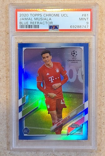 Jamal Musiala 2021 Topps Chrome UEFA Blue Refractor /150
