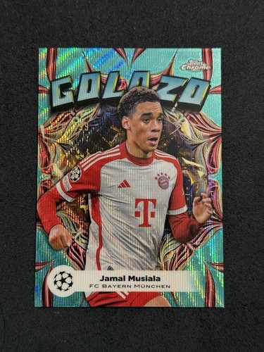 Jamal Musiala 2023 Topps Chrome UEFA Club Competitions Aqua Refractor