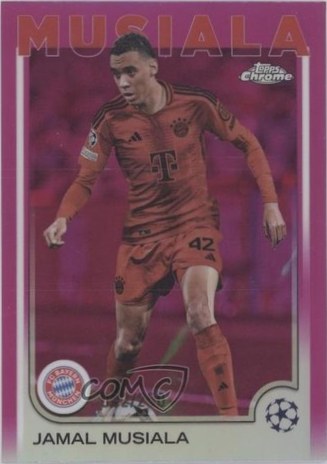 Jamal Musiala 2024 Topps Chrome UEFA Club Competitions Pink Refractor /250