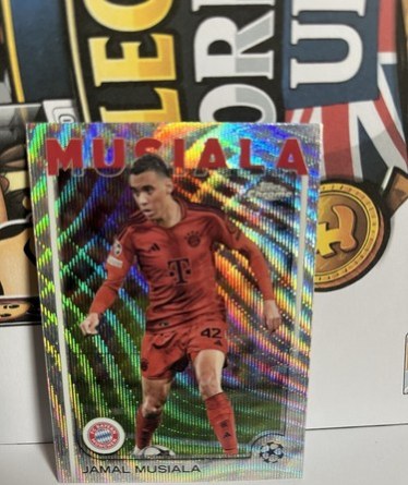 Jamal Musiala 2024 Topps Chrome UEFA Club Competitions Wave Refractor