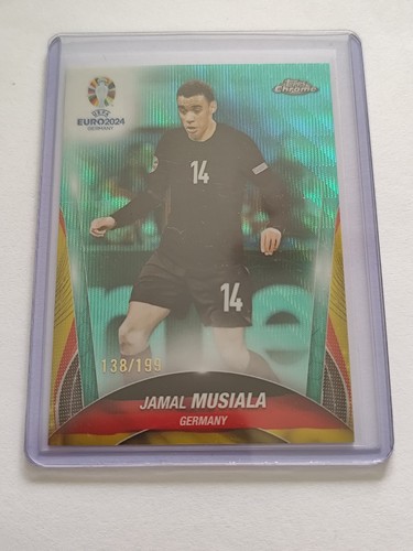 Jamal Musiala 2023 Topps Chrome UEFA EURO Green Ray Wave Refractor /199