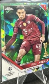 Jamal Musiala 2021 Topps Chrome UEFA Sapphire Green /75