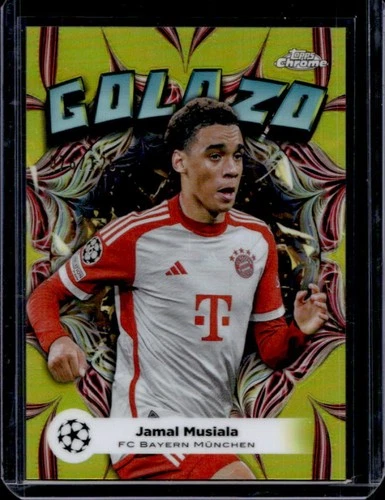 Jamal Musiala 2024 Topps Chrome UEFA Yellow Refractor /125