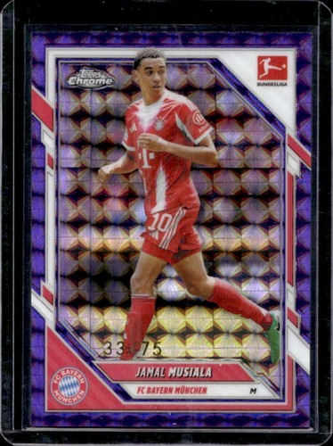 Jamal Musiala 2025 Topps Cromo Bundesliga Purple Refractor Geometric /75
