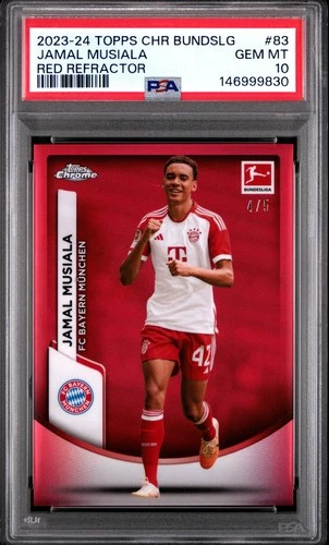 Jamal Musiala 2023 Topps Cromo Bundesliga Rojo Refractor /5