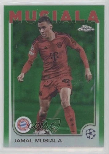 Jamal Musiala 2024 Topps Cromo UEFA Clubes Competiciones Refractor Verde /99
