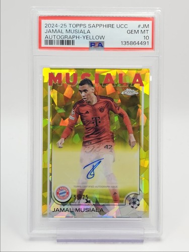 Jamal Musiala 2024 Topps Cromo UEFA Zafiro Amarillo /75