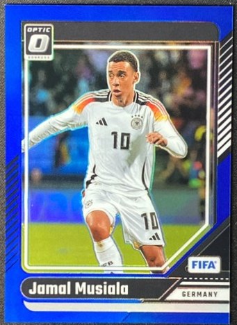 Jamal Musiala 2024 Panini Donruss FIFA Optic Blue Prizm /149