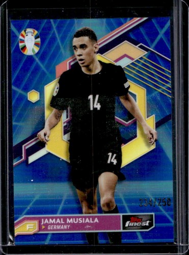Jamal Musiala 2024 Topps Finest Blue Aqua Vaporwave Refractor /250