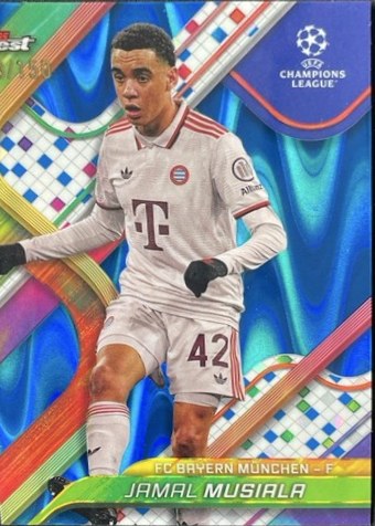 Jamal Musiala 2024 Topps Finest Blue Raywave Refractor /150