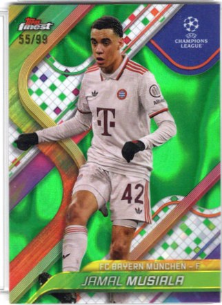 Jamal Musiala 2021 Topps Finest UEFA Champions League Green Refractor /99