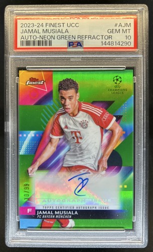 Jamal Musiala 2023 Topps Finest Neon Green /99