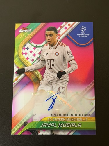 Jamal Musiala 2024 Topps Finest Pink Raywave /75