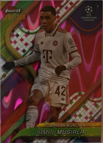Jamal Musiala 2024 Topps Finest Pink RayWave Refractor /250