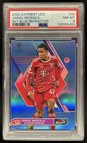 Jamal Musiala 2023 Topps Finest Sky Blue Refractor /275