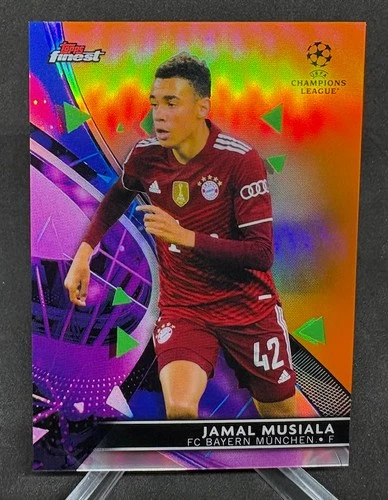 Jamal Musiala 2021 Topps Finest UEFA Champions League Orange Refractor /25