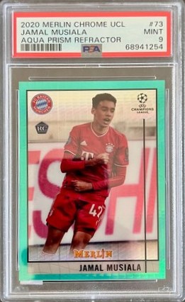 Jamal Musiala 2021 Topps Merlin Chrome Aqua Prism Refractor