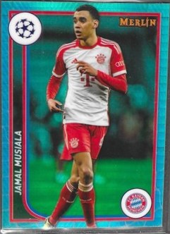 Jamal Musiala 2024 Topps Merlin Chrome Aqua Prism Refractor