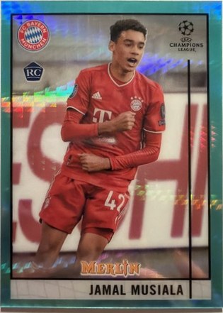 Jamal Musiala 2021 Topps Merlin Chrome Aqua Prizm