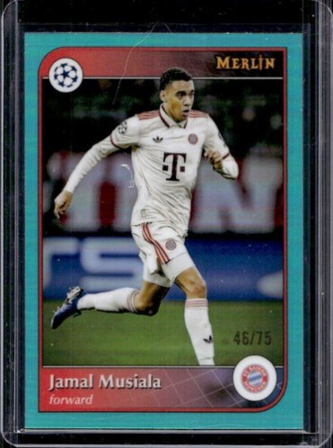 Jamal Musiala 2024 Topps Merlin Chrome Aqua Refractor /75