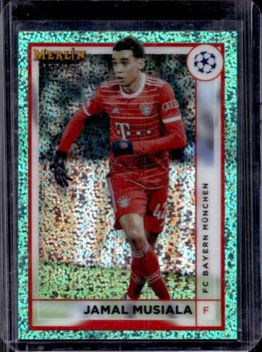 Jamal Musiala 2022 Topps Merlin Chrome Aqua Speckle Refractor /199