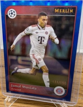Jamal Musiala 2024 Topps Merlin Chrome Blue Refractor /150