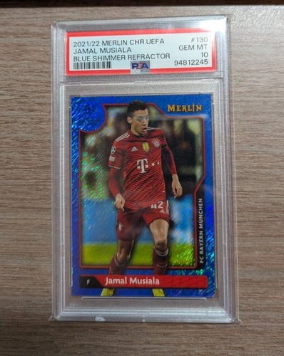 Jamal Musiala 2021 Topps Merlin Chrome Blue Shimmer /75