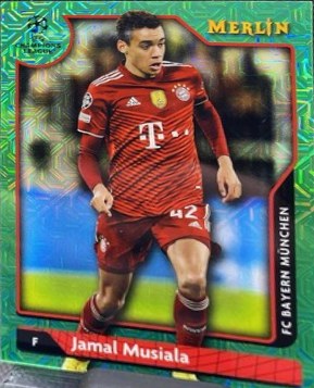Jamal Musiala 2021 Topps Merlin Chrome Green Mojo Refractor /99