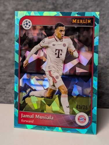 Jamal Musiala 2024 Topps Merlin Chrome Teal Mojo Refractor /75