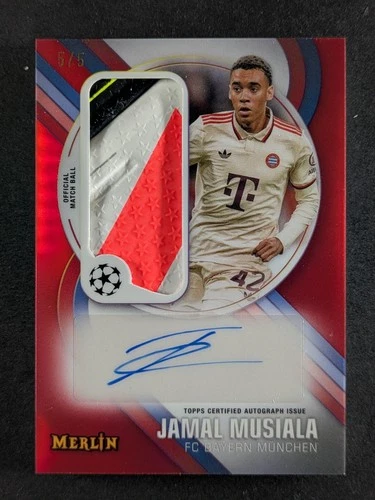 Jamal Musiala 2024 Topps Merlin Chrome UCC Red Refractor /5