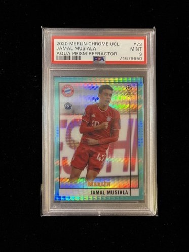 Jamal Musiala 2020 Topps Merlin Chrome UCL Aqua Prism Refractor #73