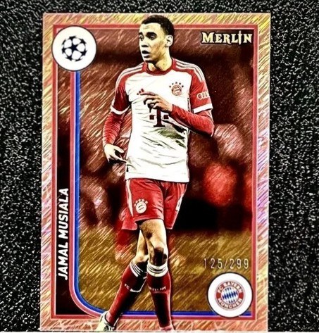 Jamal Musiala 2023 Topps Merlin Chrome UEFA Rose Gold Shimmer Refractor /299