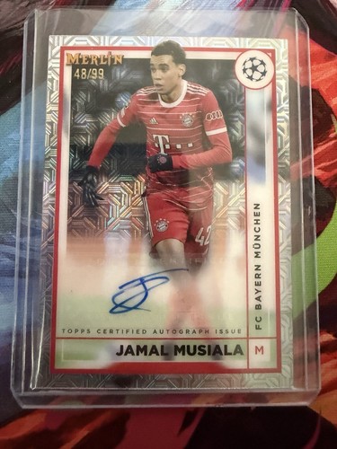 Jamal Musiala 2022 Topps Merlin Chrome UEFA Silver Mojo /99