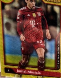 Jamal Musiala 2021 Panini Merlin Chrome Yellow Wave Refractor /225