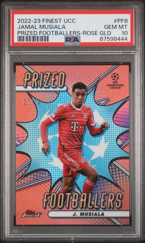 Jamal Musiala 2022 Panini Migliori Pregiati Calciatori Gold Pink Refractor /75
