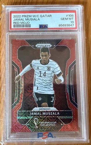 Jamal Musiala 2022 Panini Prizm World Cup Red Mojo Prizm /99